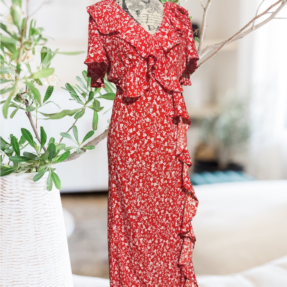 a new day Red Floral Maxi Dress